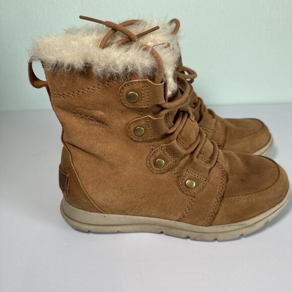 SOREL Explorer Joan Quarry Waterproof Leather/Suede Lace Up Boot Women’s 6.5 - Picture 3 of 7